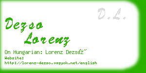 dezso lorenz business card